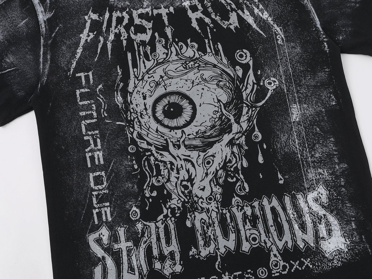 FIRST ROW Stay Curious Eyeball Graphic T-Shirt — detail